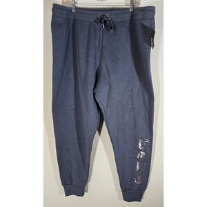 NEW Bebe Sequin Sweatpants Sz 3X Lavendar Drawstring Womens  Plus Comfy